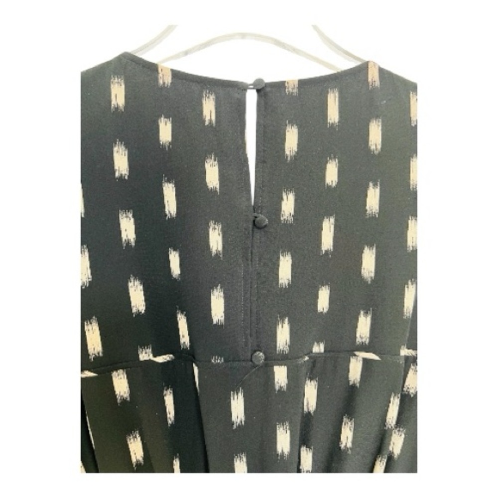 Madewell’s Ikat Brushed Silk Maxi Dress Sleeveless Black/Cream Size 6 - Picture 6 of 10